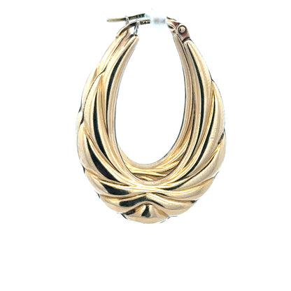 9ct yellow gold hoop earrings, unbranded, 3.8g, featuring classic round design and polished finish, ideal for everyday wear.