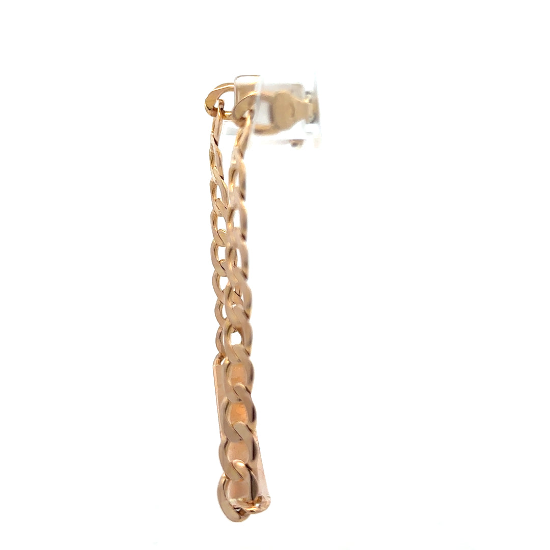 9ct yellow gold ID bracelet weighing 12.2g, featuring a sleek design and polished finish, ideal for everyday wear or gift.