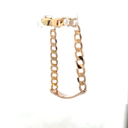 9ct yellow gold ID bracelet weighing 12.2g with a sleek chain and engraved ID plate, unbranded jewelry accessory.