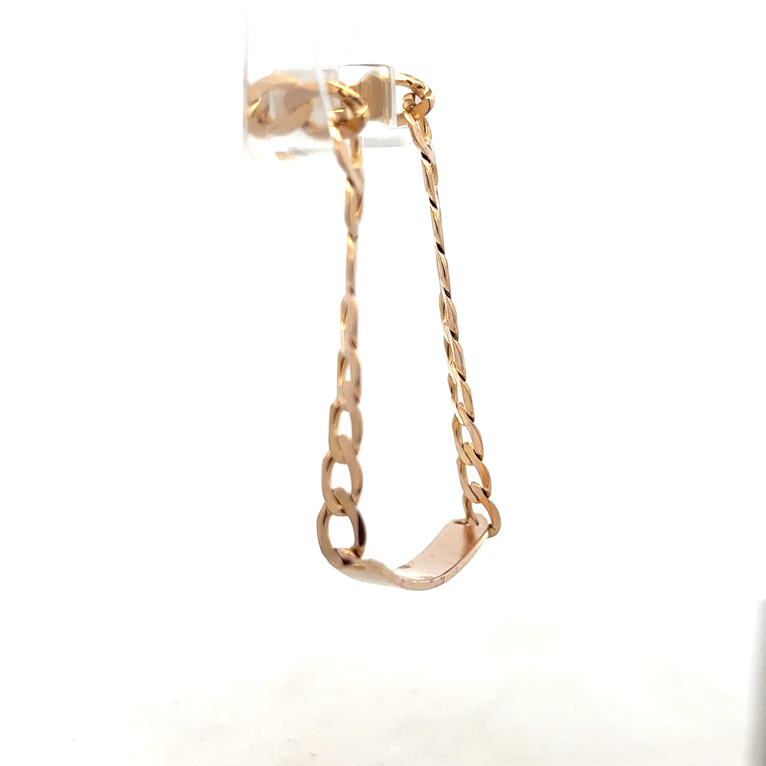 9ct yellow gold ID bracelet weighing 12.2 grams, unbranded, with a smooth polished finish and secure clasp.