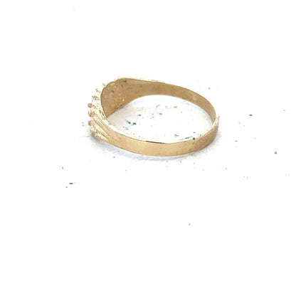 9ct yellow gold keeper ring in size H with a simple band design, unbranded jewelry image.