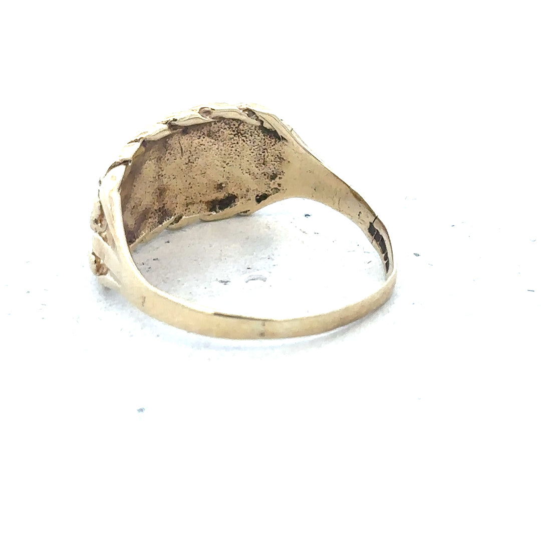 9ct yellow gold keeper ring in size P1/2 with a simple band design, unbranded jewelry for everyday wear