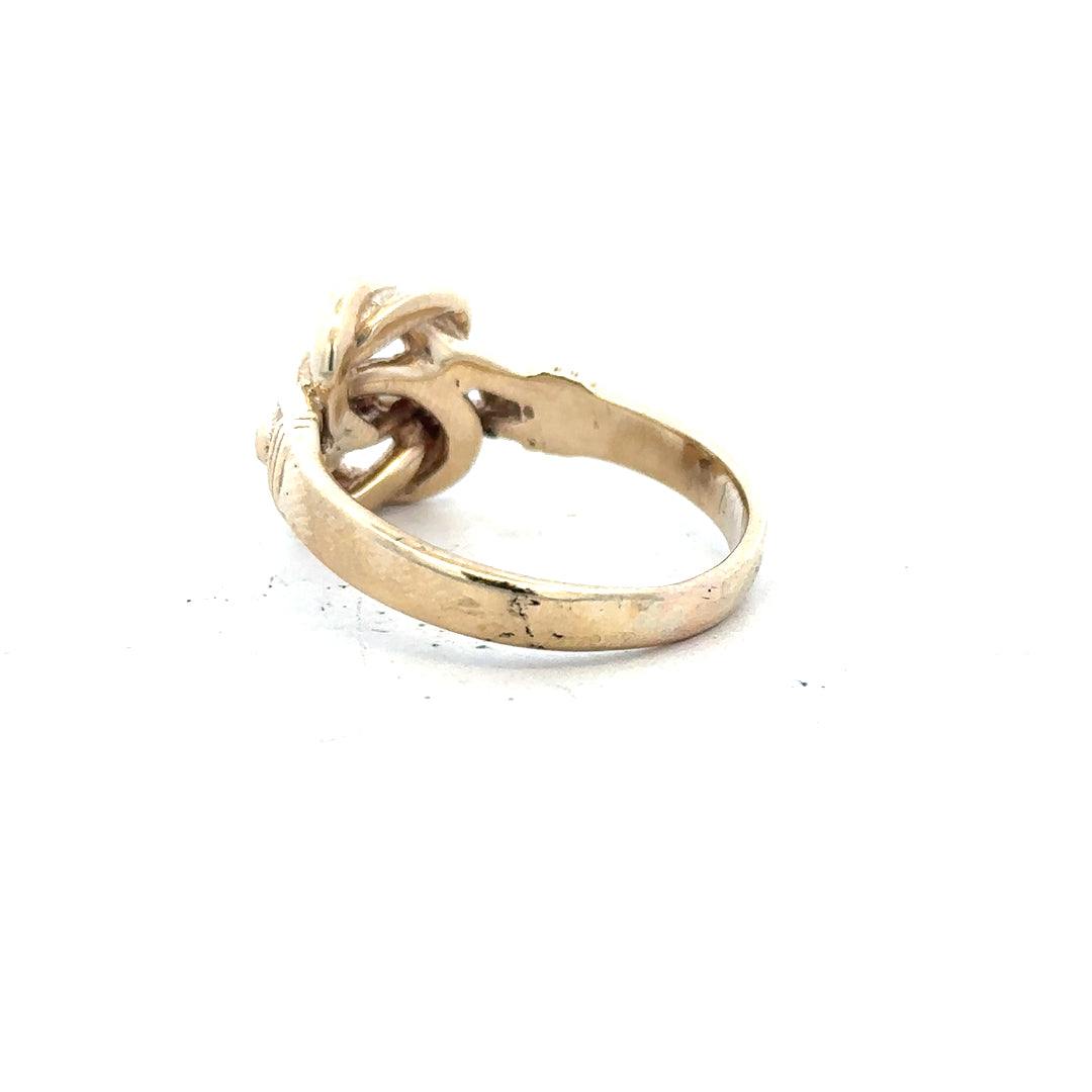 9ct yellow gold knot ring in size Z1, featuring a sleek design and smooth finish, perfect for everyday wear.