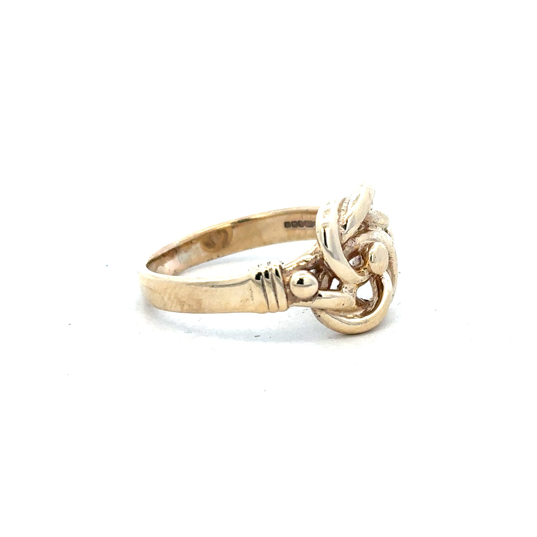 9ct yellow gold knot ring in size Z1, featuring a polished finish and elegant design, perfect for stylish jewelry wear.