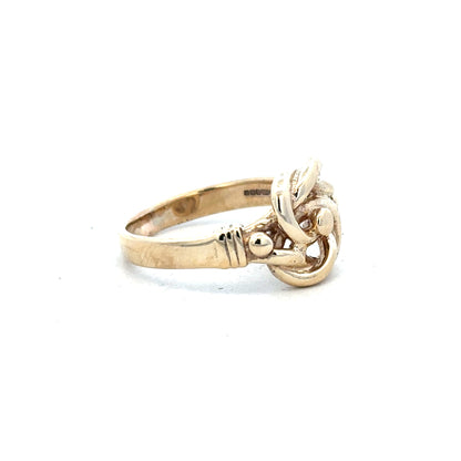 9ct yellow gold knot ring in size Z1, featuring a polished finish and elegant design, perfect for stylish jewelry wear.