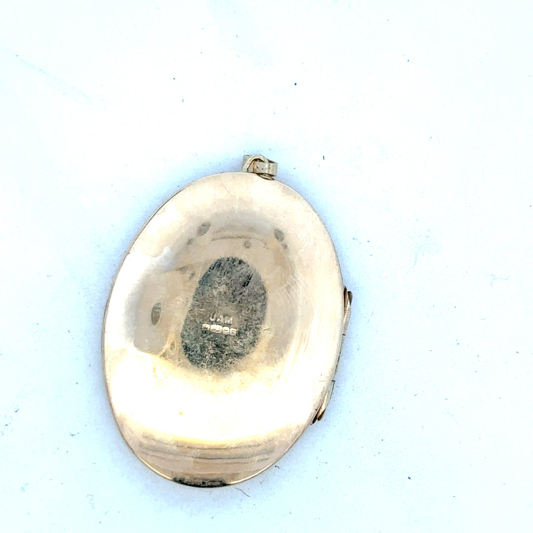 9ct yellow gold locket pendant weighing 13.8g, unbranded, featuring a classic design with a polished finish.