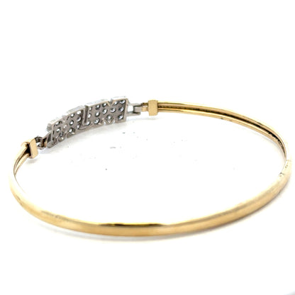 9ct yellow gold Mum bangle weighing 5.3g, unbranded bracelet with a simple, elegant design for special occasions.