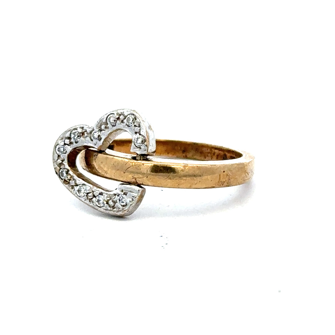 9ct yellow gold ring in size I with a simple band design, unbranded jewelry piece displayed on a white background.