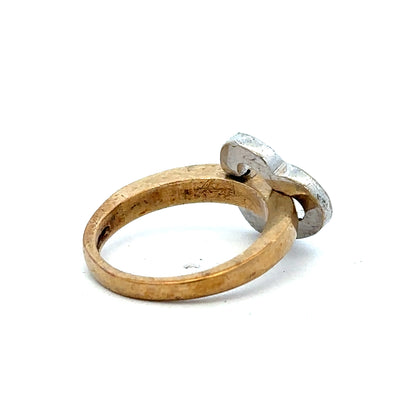 9ct yellow gold ring in size I with a smooth band, unbranded jewelry piece displayed against a neutral background.