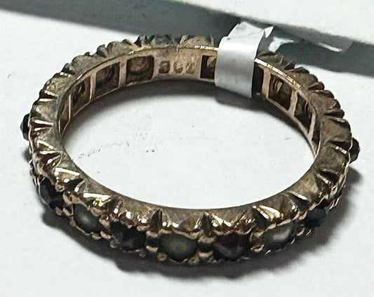 9ct yellow gold ring in size I1/2, featuring a smooth band design, unbranded, shown in a close-up image.