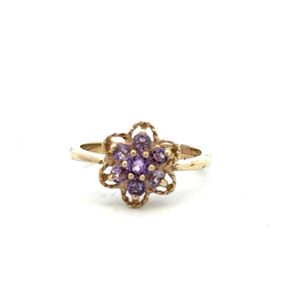9ct yellow gold ring in size I1/2 with a smooth band, displayed on a plain background.