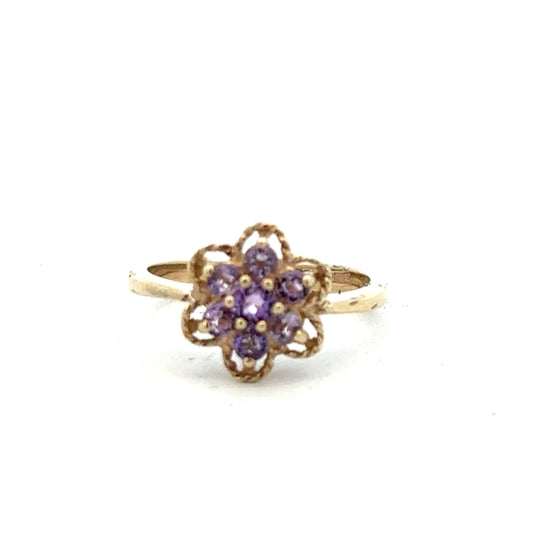 9ct yellow gold ring in size I1/2 with a smooth band, displayed on a plain background.
