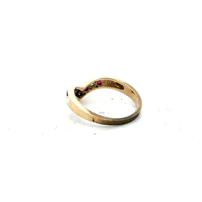 9ct yellow gold ring in size J, unbranded, featuring a smooth polished band visible in the image.