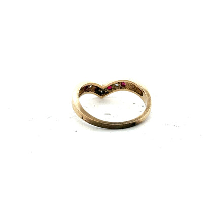 9ct yellow gold ring in size J with a smooth polished band, unbranded jewelry accessory.