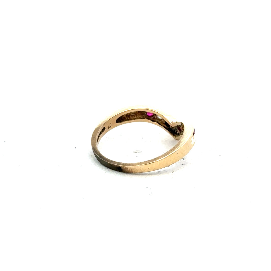 9ct yellow gold ring in size J with a smooth polished finish, unbranded jewelry accessory.