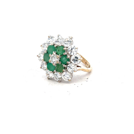 9ct yellow gold ring size J with a smooth band, unbranded, showcased on a plain background.
