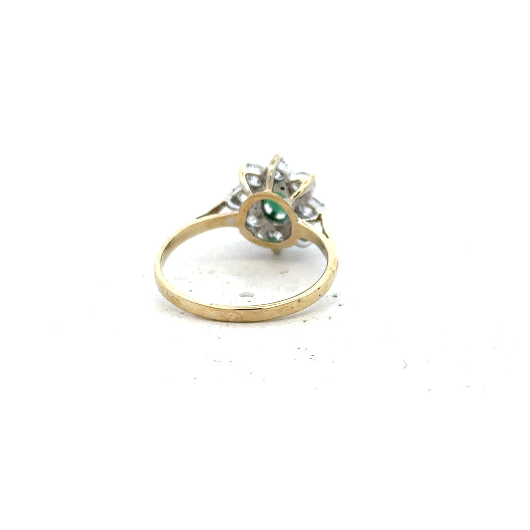 9ct yellow gold ring in size J, unbranded, showcasing a smooth, polished band with a classic design.