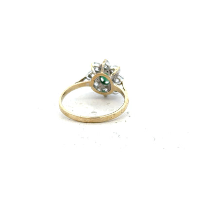 9ct yellow gold ring in size J, unbranded, showcasing a smooth, polished band with a classic design.