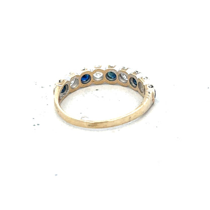 9ct yellow gold ring in size J, featuring a smooth polished band, unbranded jewelry accessory.