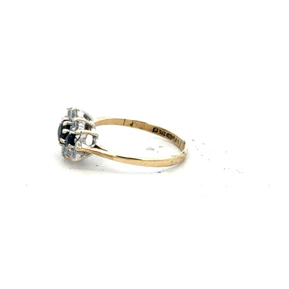 9ct yellow gold ring in size J1/2 with a smooth band, unbranded jewelry, showcasing a shiny gold finish and classic design.