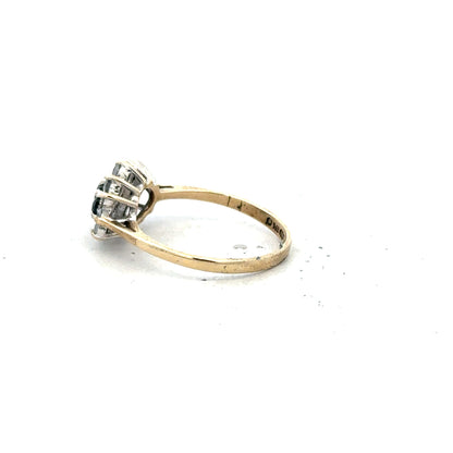 9ct yellow gold ring in size J1/2, featuring a classic band design, unbranded jewelry, shown on a plain background.