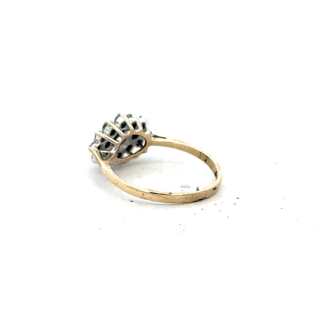 9ct yellow gold ring in size J 1/2, featuring a smooth band and classic design, unbranded jewelry for everyday wear.