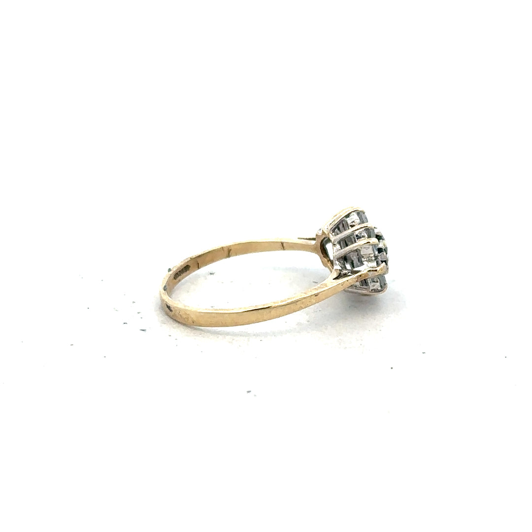 9ct yellow gold ring in size J1/2, featuring a smooth band design, unbranded, with a polished finish.