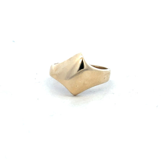 9ct yellow gold ring in size K, featuring a smooth band and polished finish, unbranded jewelry for elegant wear.