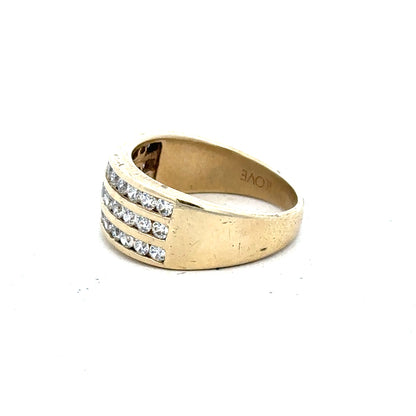 9ct yellow gold ring size K with a smooth band, unbranded jewelry, showcasing a polished finish and classic style.