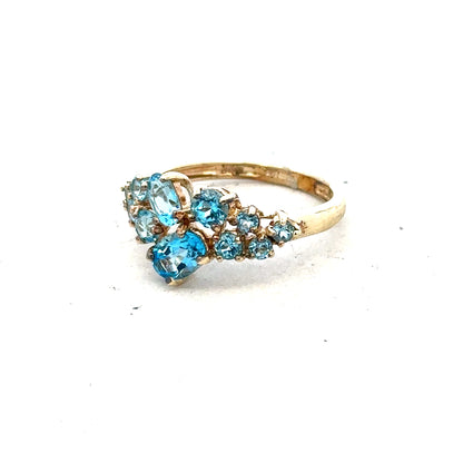 9ct yellow gold ring in size K, featuring a simple, elegant band with a polished finish.