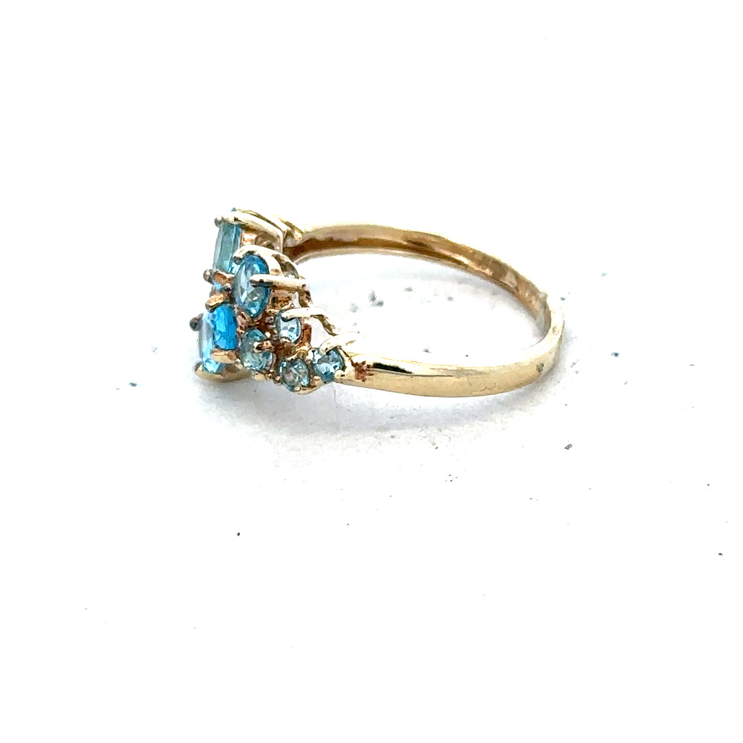 9ct yellow gold ring size K with smooth band, unbranded jewelry piece perfect for everyday wear