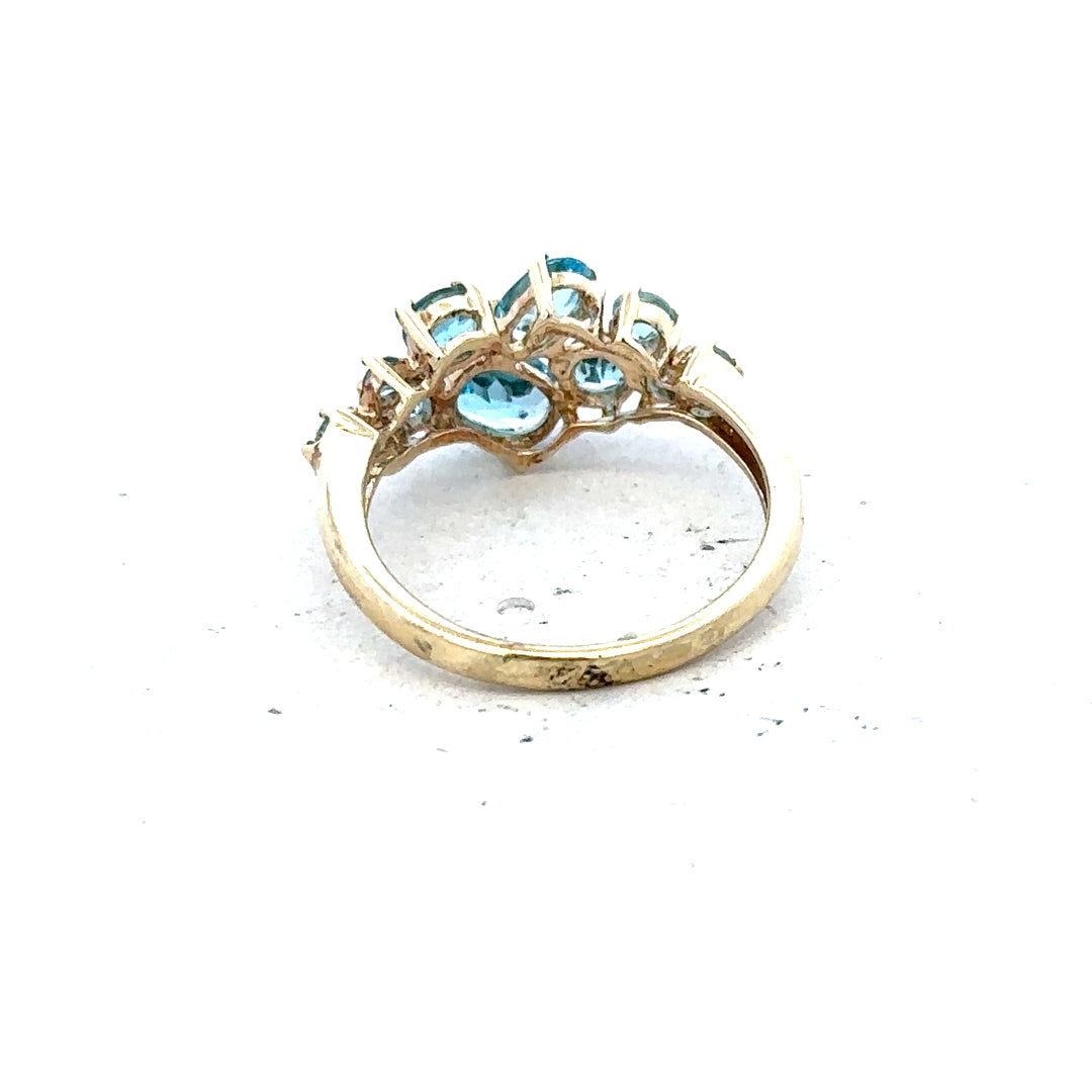 9ct yellow gold ring in size K with a simple, polished band, unbranded jewelry.