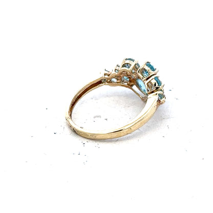 9ct yellow gold ring in size K, featuring a smooth polished band, unbranded jewelry accessory.