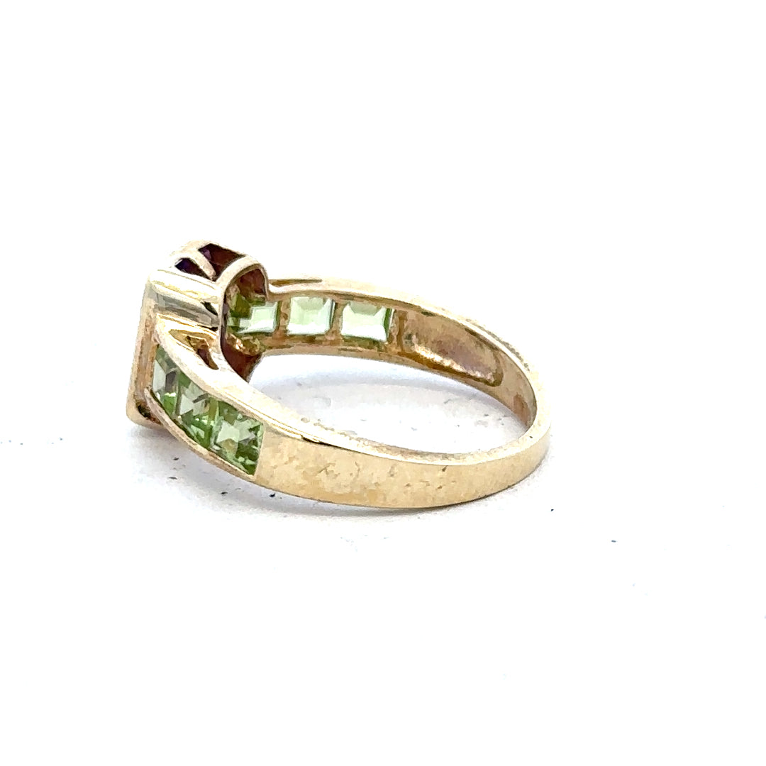 9ct yellow gold ring in size K 1/2 with a smooth band, unbranded jewelry, shown on a plain background.