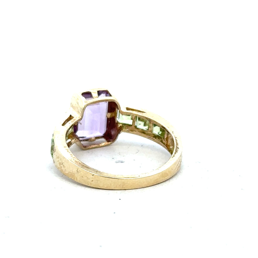 9ct yellow gold ring in size K1/2 with a smooth band, unbranded jewelry, shown from a side view.