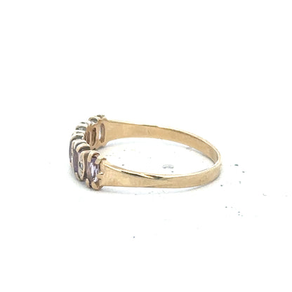 9ct yellow gold ring in size K1/2, featuring a smooth band and polished finish, unbranded jewelry accessory.