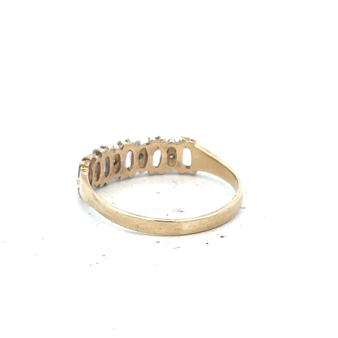 9ct yellow gold ring size K1/2 with a smooth band, unbranded jewelry, displayed on a plain background