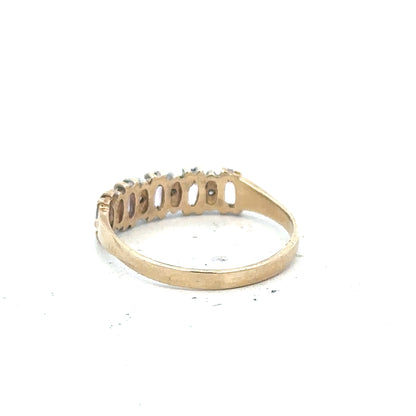 9ct yellow gold ring size K1/2 with a smooth band, unbranded jewelry, displayed on a plain background