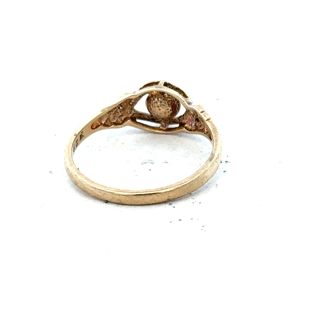 9ct yellow gold ring size K1/2 with a smooth polished band, unbranded jewelry, shown on a plain background.