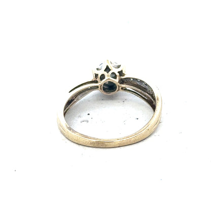9ct yellow gold ring in size L with a smooth band, unbranded, designed for elegant jewelry wear.