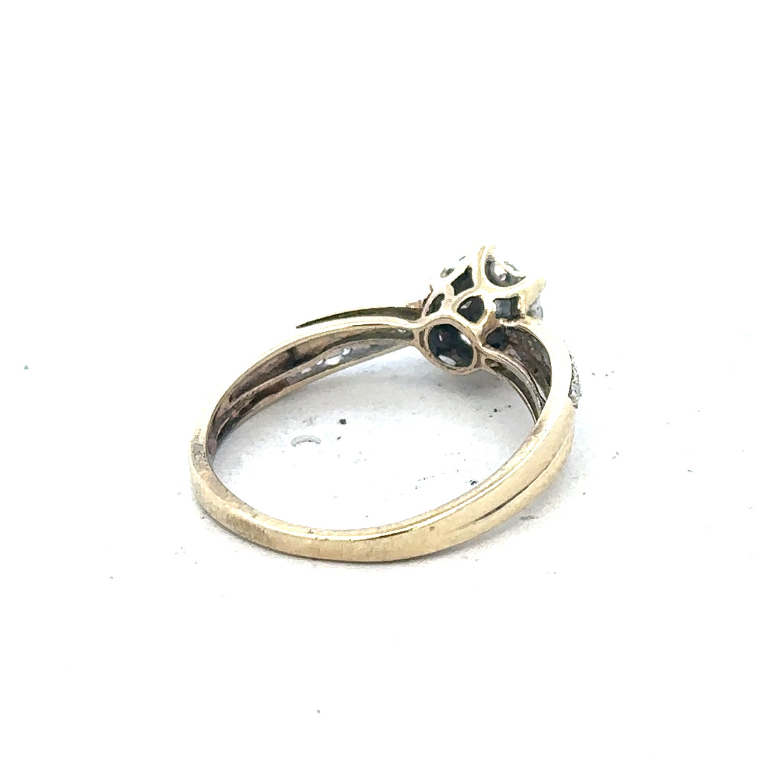 9ct yellow gold ring in size L with a smooth, polished finish, showcasing its elegant band design.