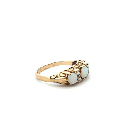 9ct yellow gold ring in size L with a simple band design, unbranded, showcasing a polished finish and smooth surface.