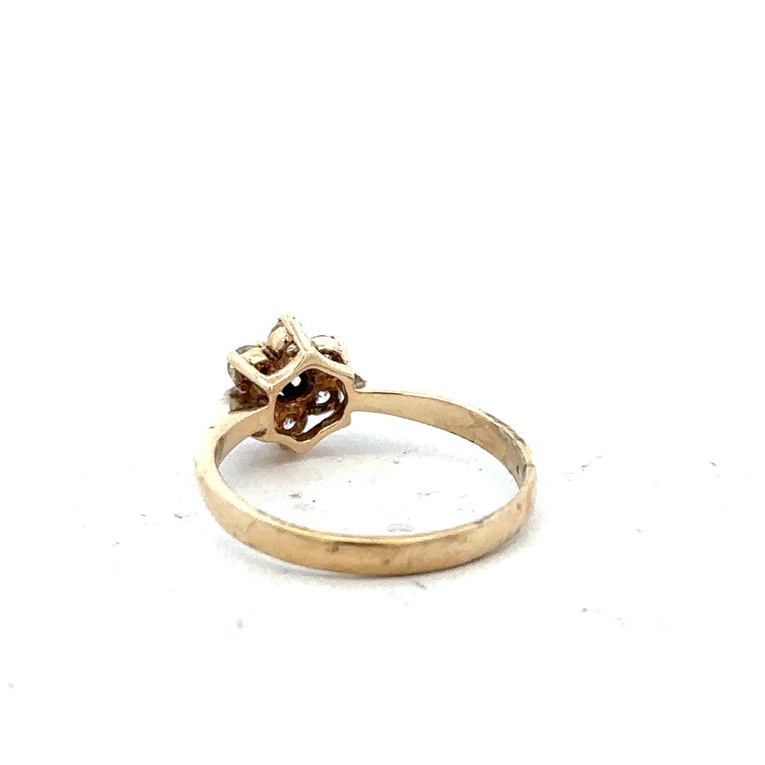 9ct yellow gold ring in size L with a smooth band, unbranded jewelry piece, showcasing classic gold craftsmanship.