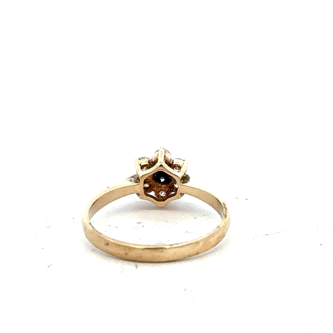 9ct yellow gold ring in size L with a smooth band, unbranded, displayed on a neutral background.