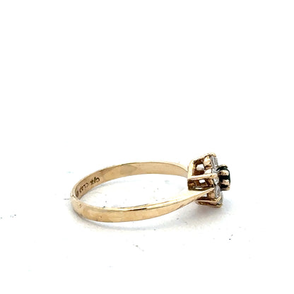 9ct yellow gold ring in size L with a simple band design, unbranded, shown on a plain background.
