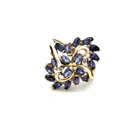 9ct yellow gold ring in size L with a smooth band, unbranded jewelry piece, shown on a plain background.