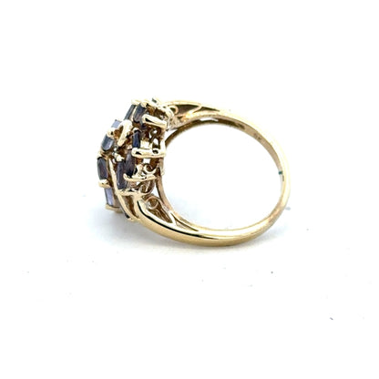 9ct yellow gold ring in size L, unbranded, with a smooth polished finish and classic design.