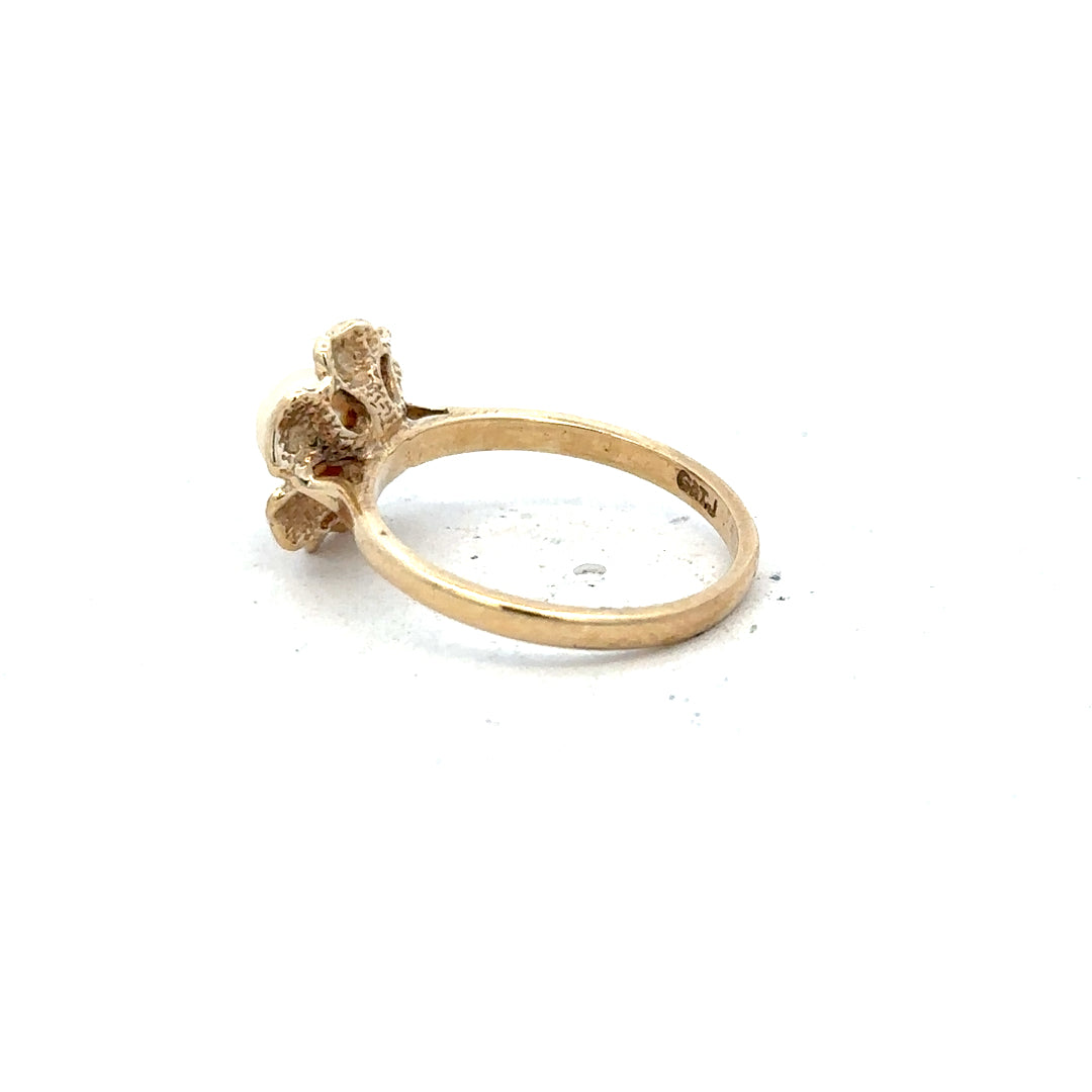9ct yellow gold ring in size L with a smooth band, unbranded jewelry image showcasing the elegant ring design.
