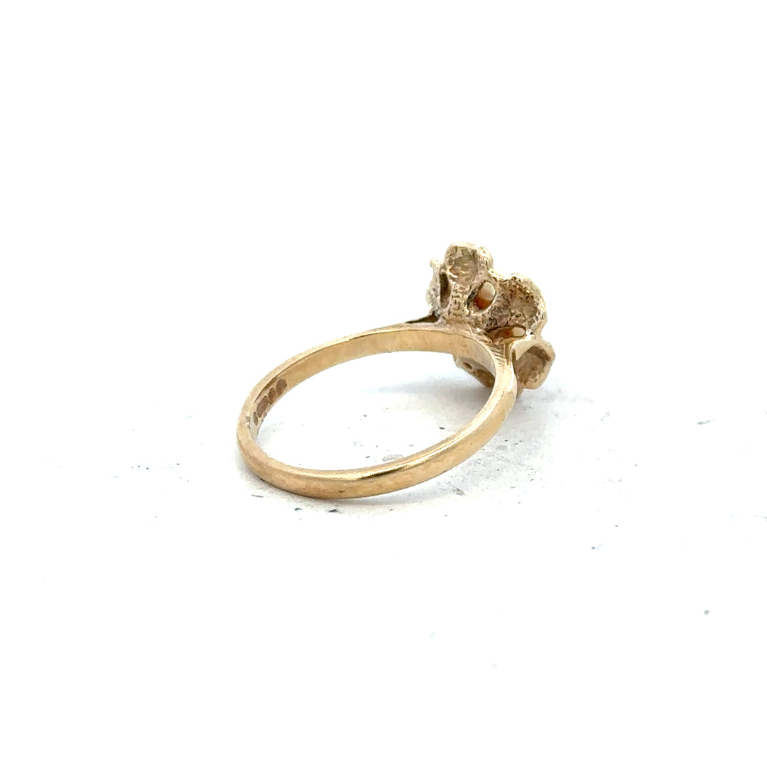 9ct yellow gold ring in size L with a smooth polished band, unbranded, displayed on a neutral background.