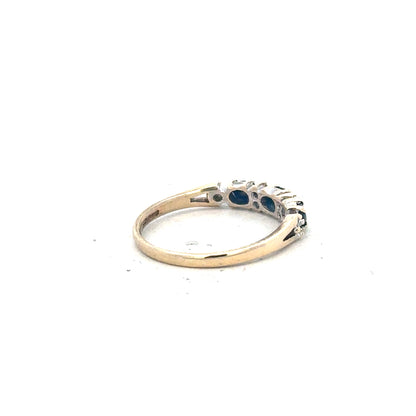 9ct yellow gold ring in size L, unbranded, with a polished band and simple design, shown on a white background.